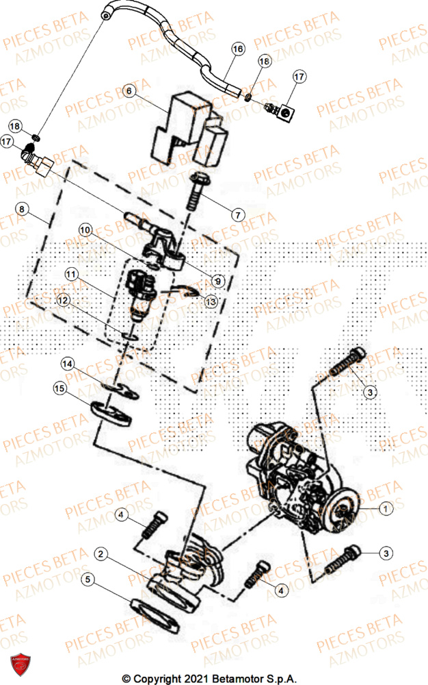 Injection BETA Pièces BETA MOTARD RR 125 4T R 2025