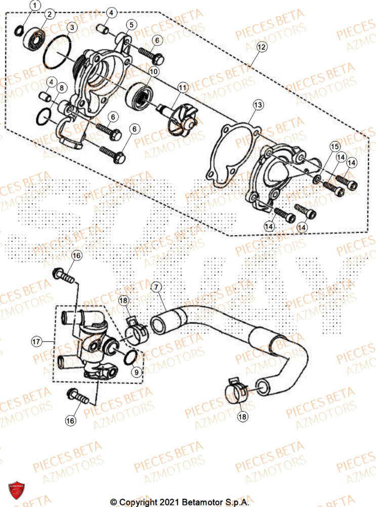 Pompe A Eau BETA Pièces BETA MOTARD RR 125 4T R 2025