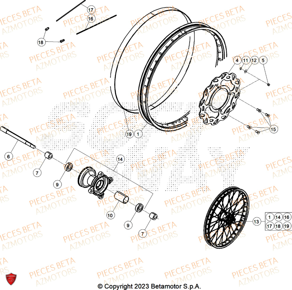 Roue Avant BETA Pièces BETA MOTARD RR 125 4T R 2025