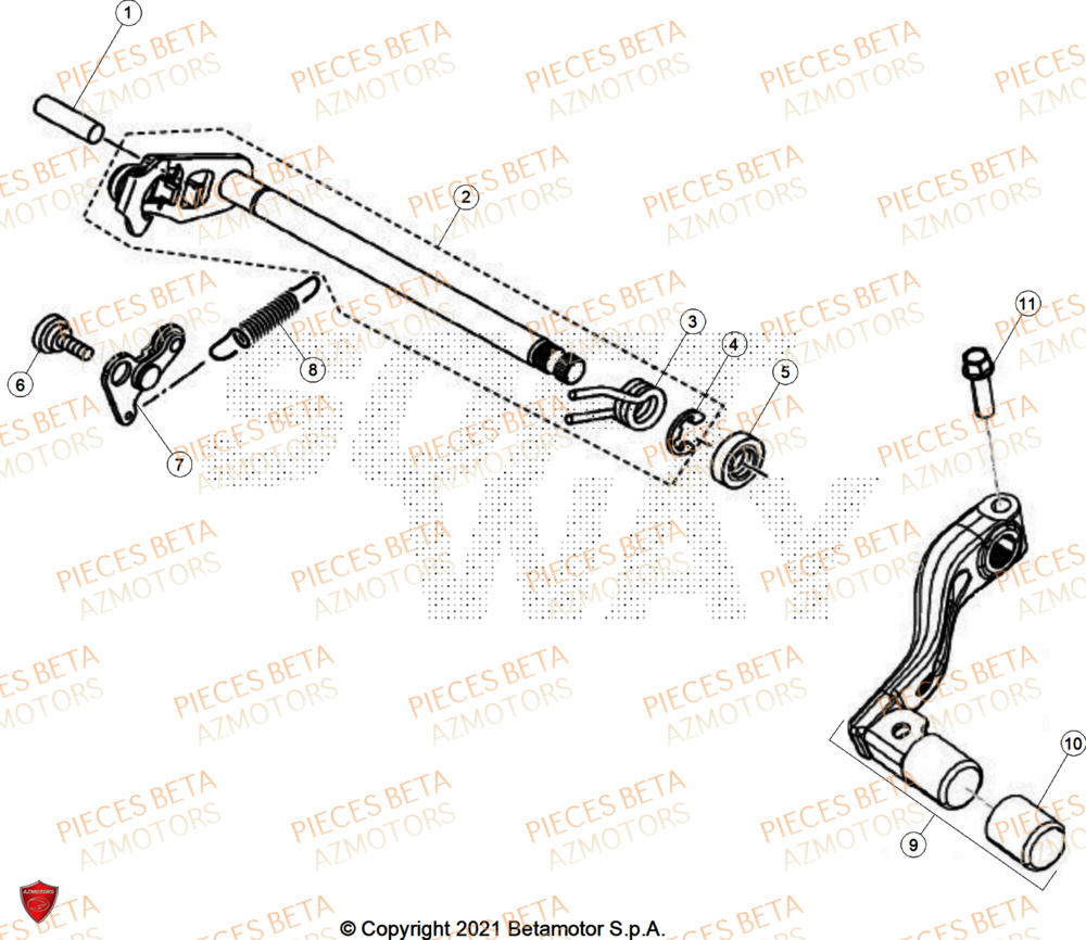 Selecteur De Vitesses BETA Pièces BETA MOTARD RR 125 4T R 2025