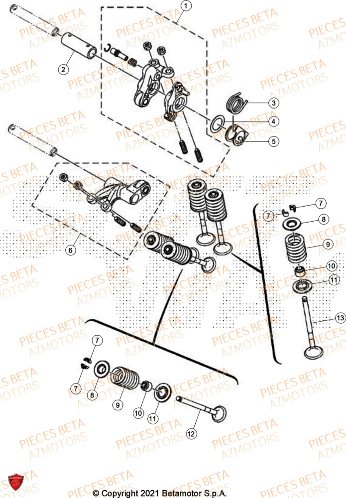 Soupapes BETA Pièces BETA MOTARD RR 125 4T R 2025