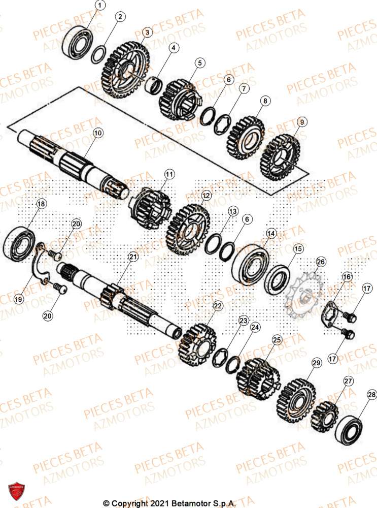 Transmission BETA Pièces BETA MOTARD RR 125 4T R 2025