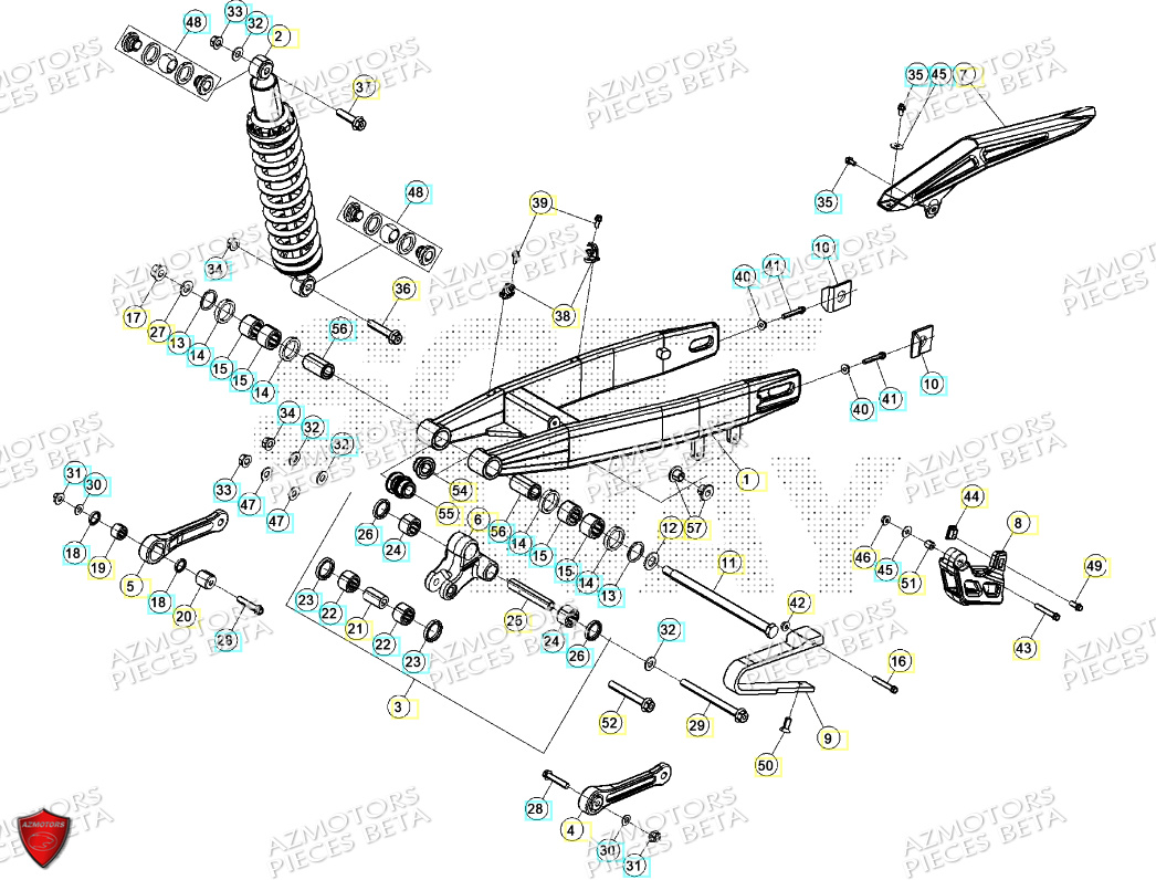 Bras Oscillant Amortisseur BETA Pièces BETA MOTARD RR 125 4T T 2024