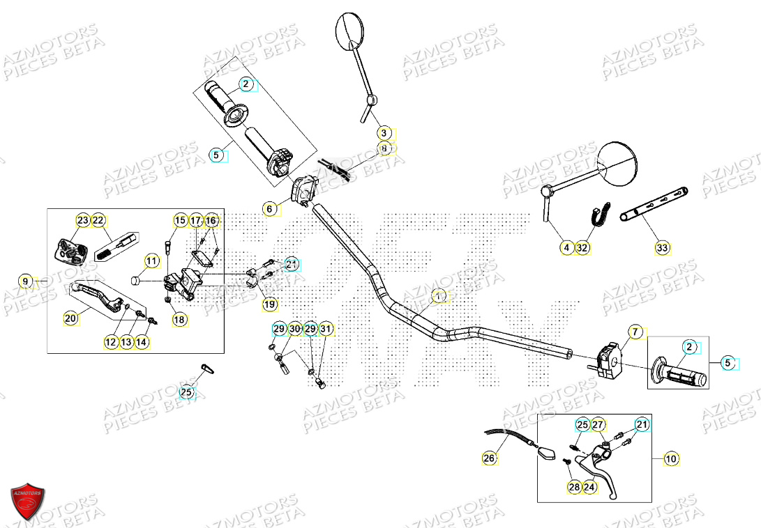 COMMANDES GUIDON BETA MOTARD 125 4T T 2024