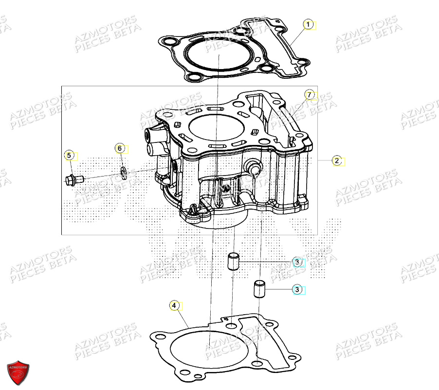 Cylindre BETA Pièces BETA MOTARD RR 125 4T T 2024