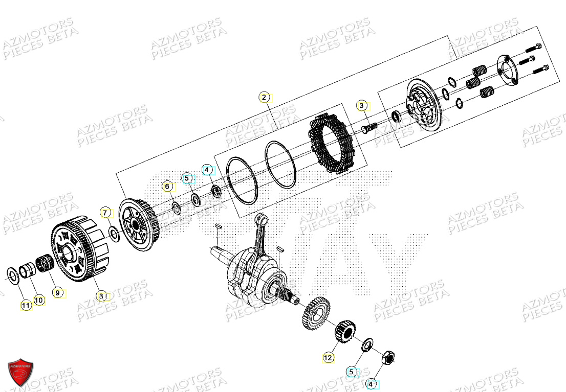 Embrayage BETA Pièces BETA MOTARD RR 125 4T T 2024