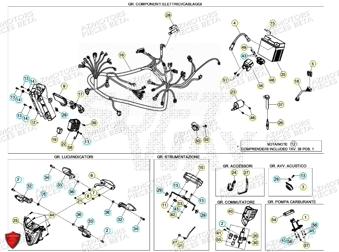 Installation Electrique BETA Pièces BETA MOTARD RR 125 4T T 2024