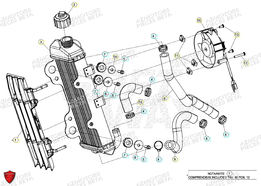 Radiateur BETA Pièces BETA MOTARD RR 125 4T T 2024