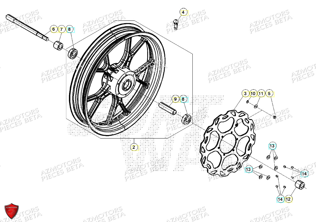 Roue Avant BETA Pièces BETA MOTARD RR 125 4T T 2024