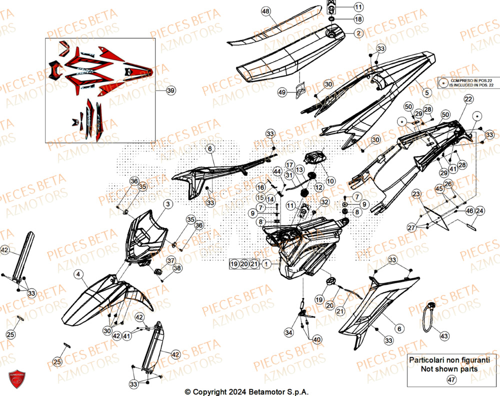 Carenages BETA Pièces BETA MOTARD RR 125 4T T 2025