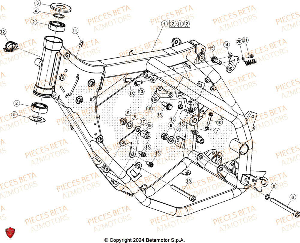 Chassis BETA Pièces BETA MOTARD RR 125 4T T 2025