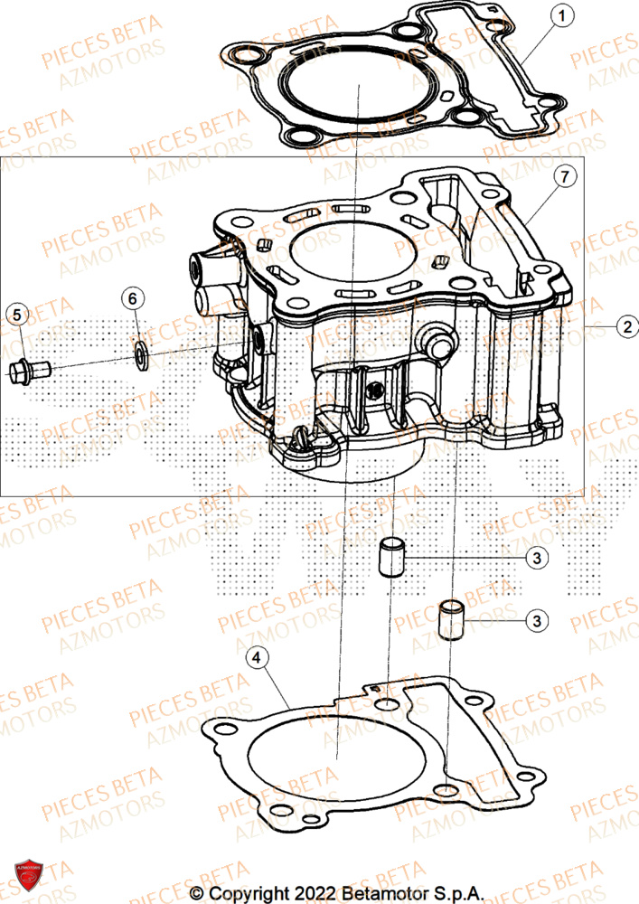 Cylindre BETA Pièces BETA MOTARD RR 125 4T T 2025