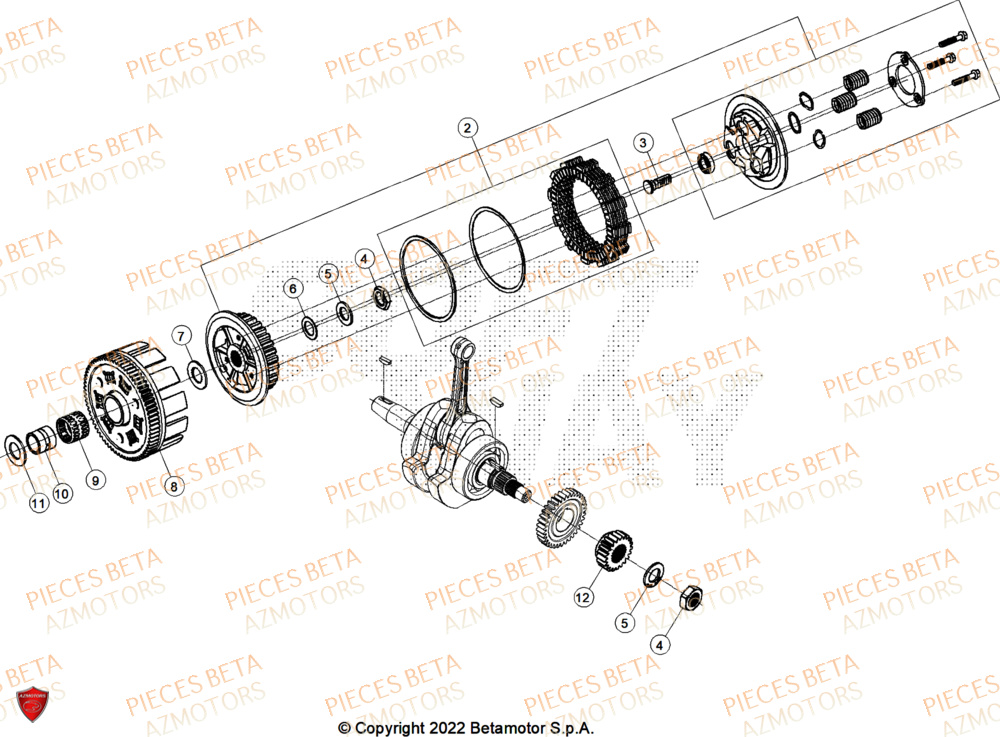 Embrayage BETA Pièces BETA MOTARD RR 125 4T T 2025