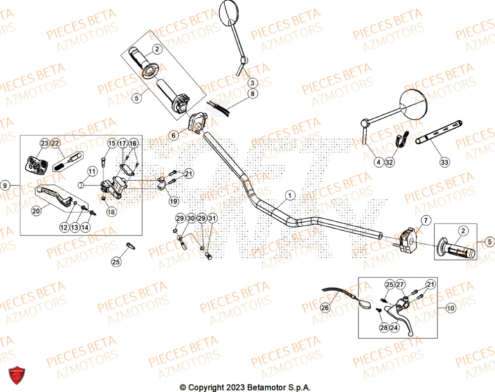 Guidon BETA Pièces BETA MOTARD RR 125 4T T 2025