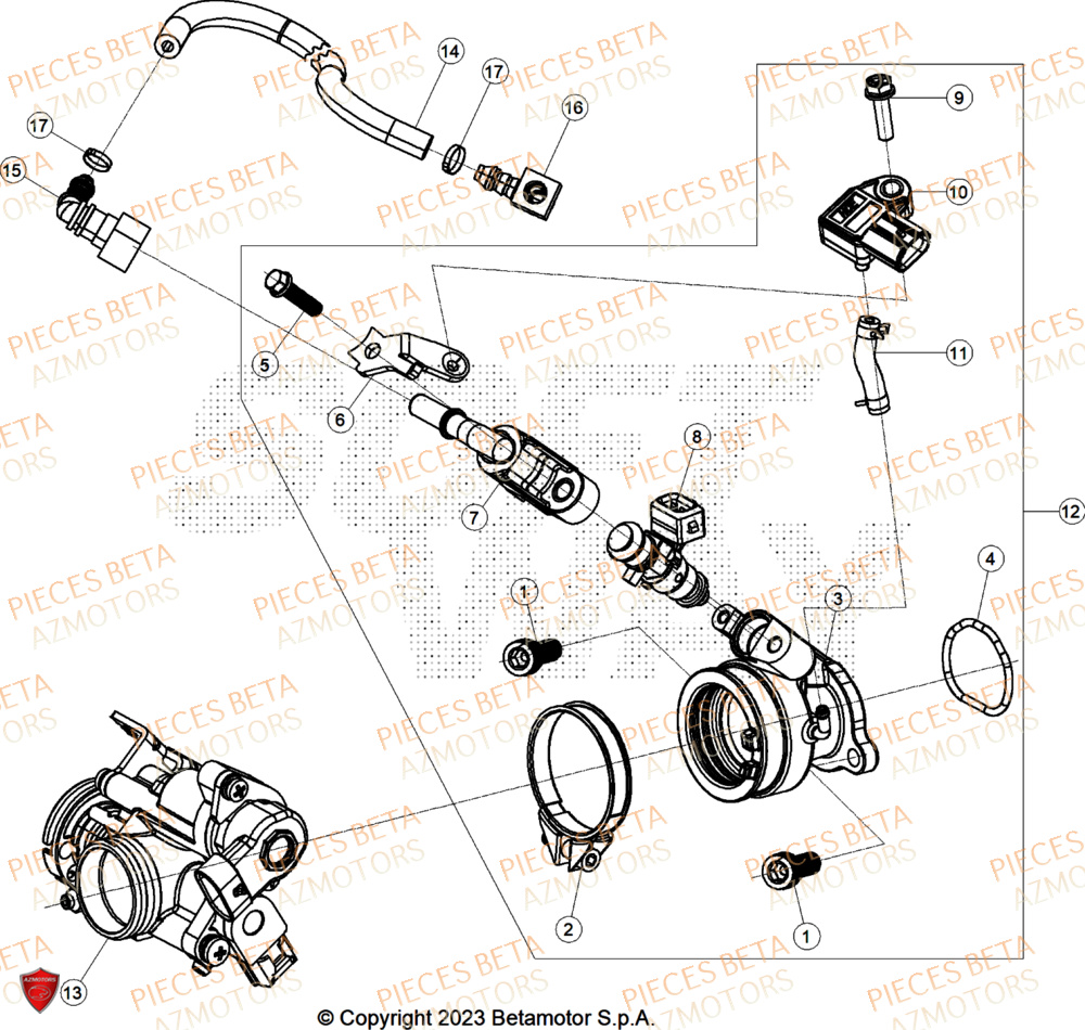 Injection BETA Pièces BETA MOTARD RR 125 4T T 2025