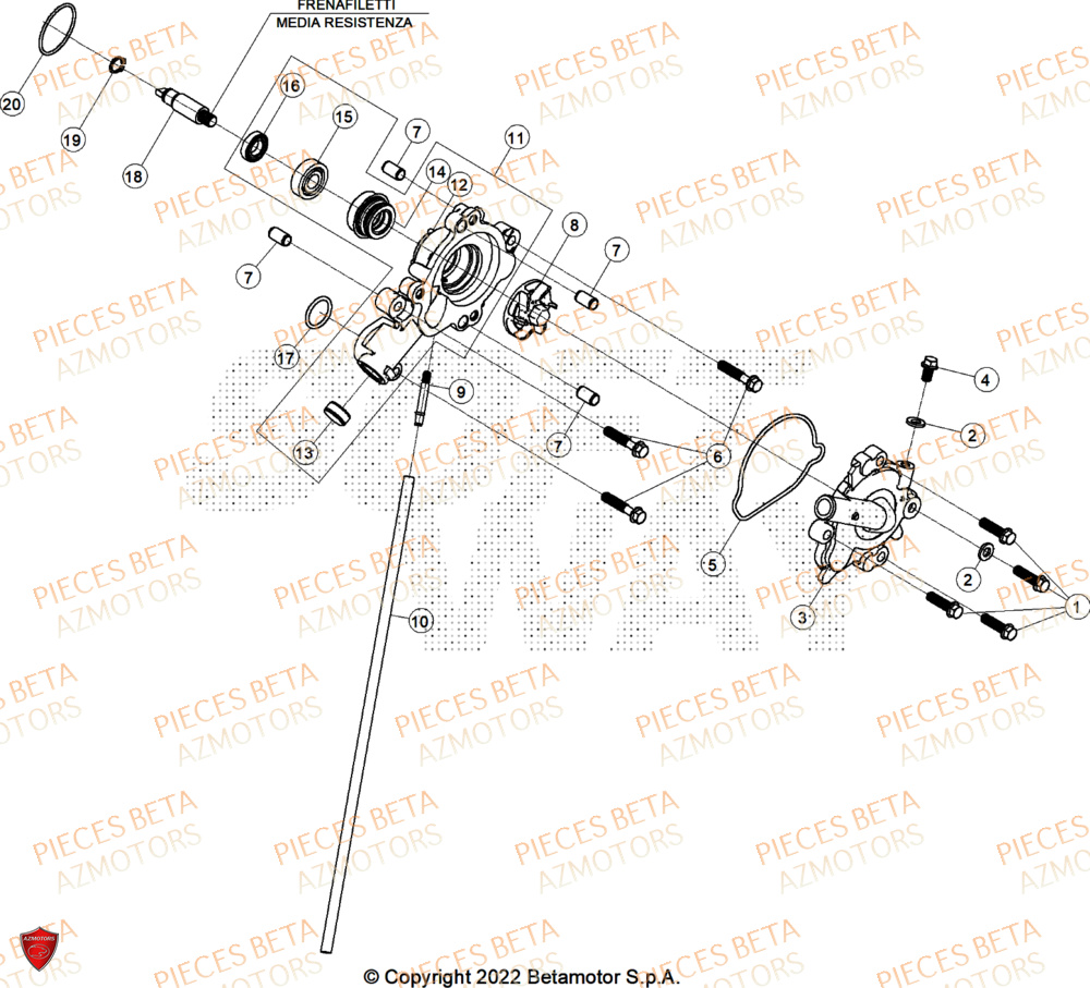 Pompe A Eau BETA Pièces BETA MOTARD RR 125 4T T 2025