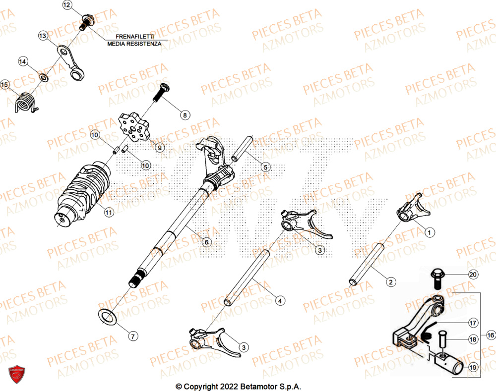 Selecteur De Vitesses BETA Pièces BETA MOTARD RR 125 4T T 2025