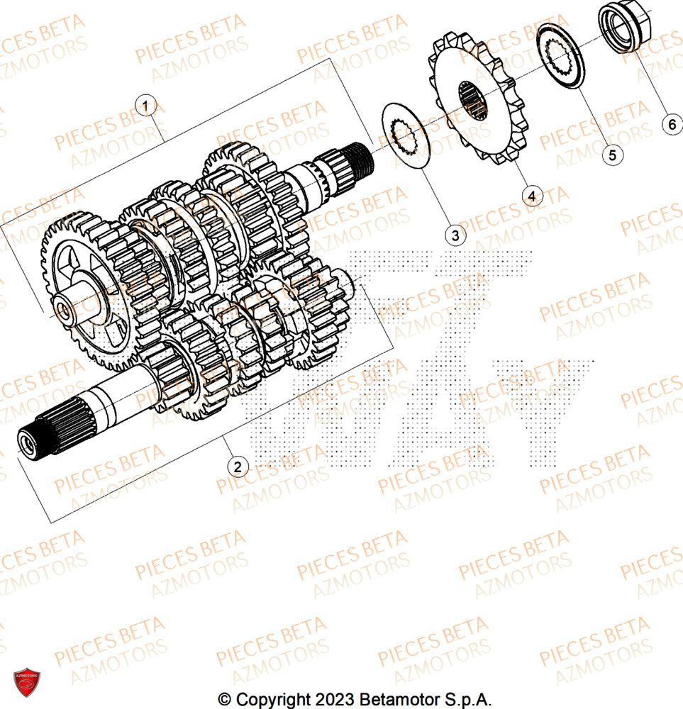 Transmission BETA Pièces BETA MOTARD RR 125 4T T 2025