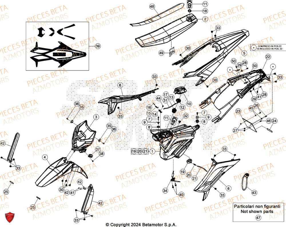 Carenages BETA Pièces BETA MOTARD RR 125 4T X 2025