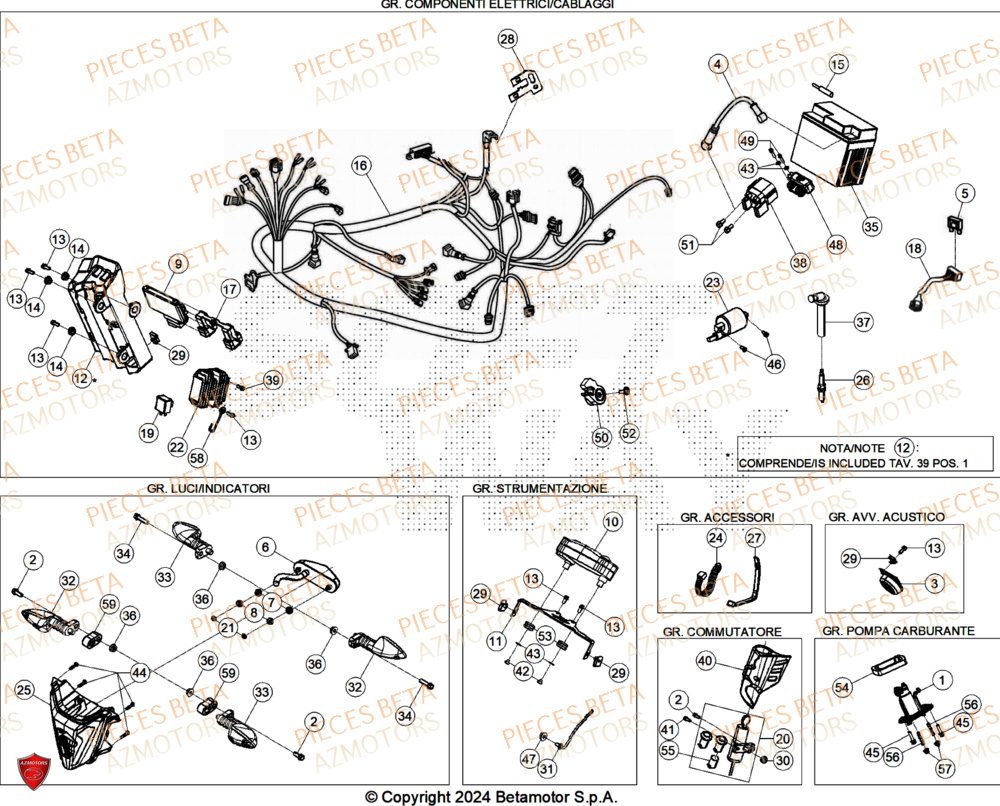 Equipement Electrique BETA Pièces BETA MOTARD RR 125 4T X GREY 2024