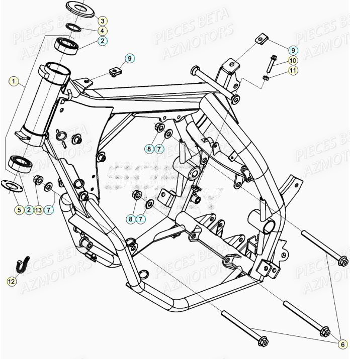 CHASSIS pour MOTARD 125 LC MY20
