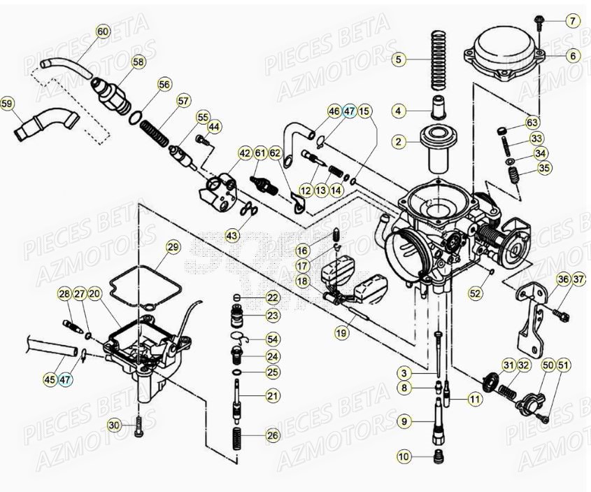 Carburateur Details BETA Pièces BETA RR Motard 125 RACING LC - 2020