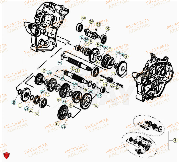 TRANSMISSION BETA MOTARD RR 50 2T 23