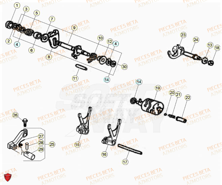 Selecteur De Vitesses BETA BETA Motard SPORT 2T 50 2023