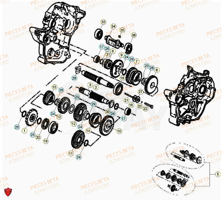 TRANSMISSION BETA MOTARD SPORT 50 2T 23