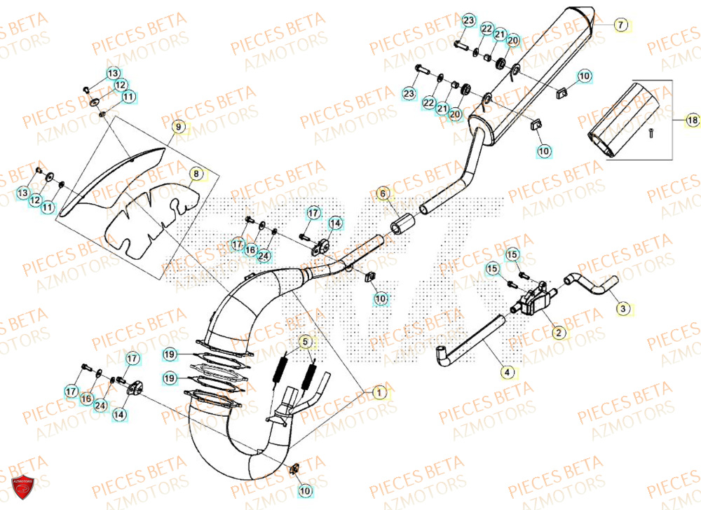 Echappement BETA BETA Motard SPORT 2T 50 LS 2024
