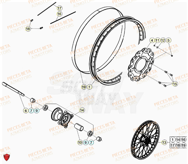 Roue Avant BETA BETA Motard TRACK 2T 50 2023