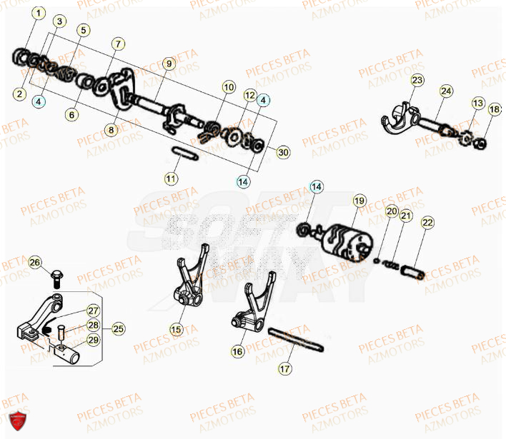 SELECTEUR DE VITESSES BETA MOTARD TRACK 50 23