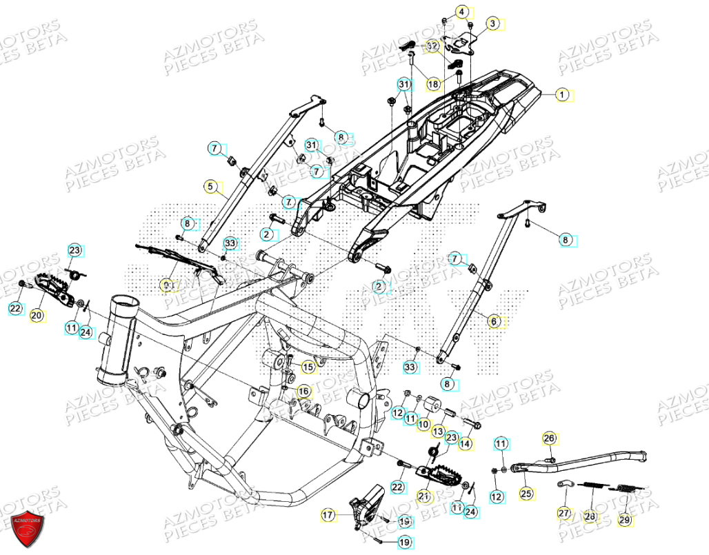 ACCESSOIRES DU CHASSIS BETA MOTARD TRACK BLUE 24