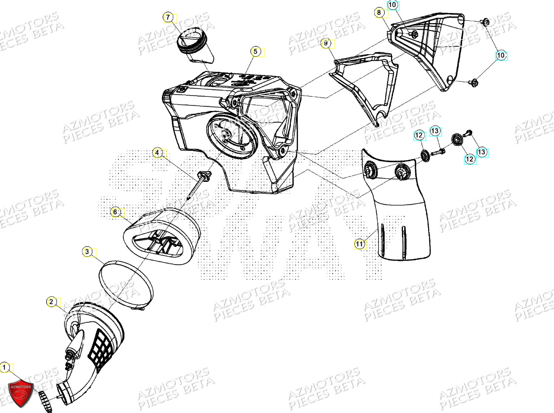 BOITIER DU FILTRE BETA MOTARD TRACK BLUE 24