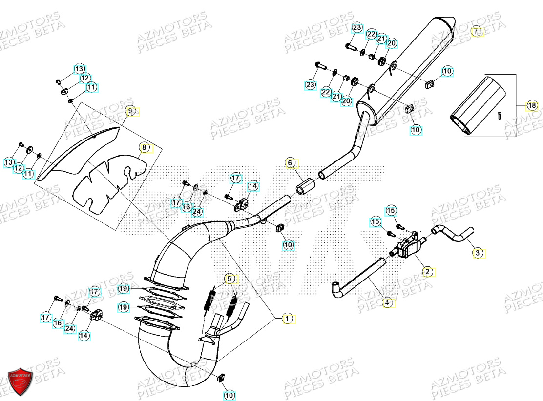 ECHAPPEMENT BETA MOTARD TRACK BLUE 24