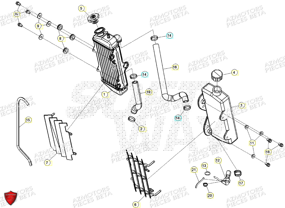 RADIATEUR BETA MOTARD TRACK BLUE 24