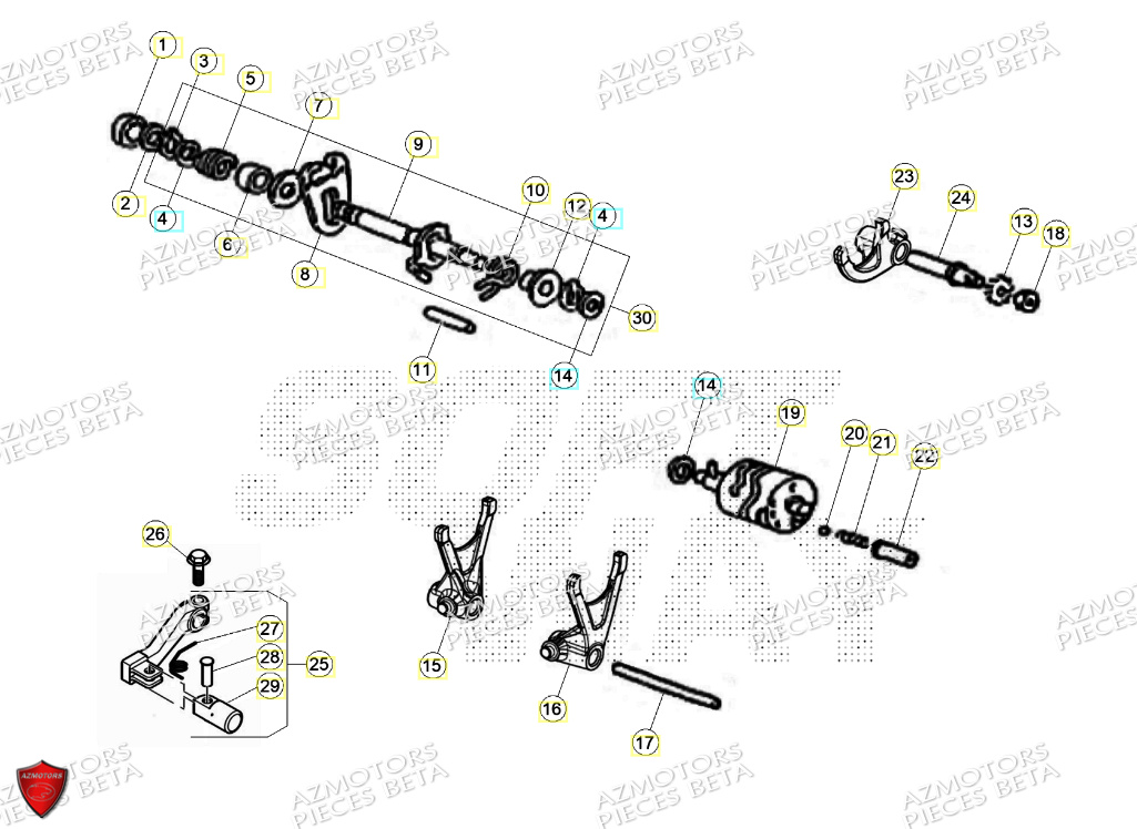 Selecteur De Boite A Vitesses BETA BETA Motard TRACK BLUE 2T 50 2024
