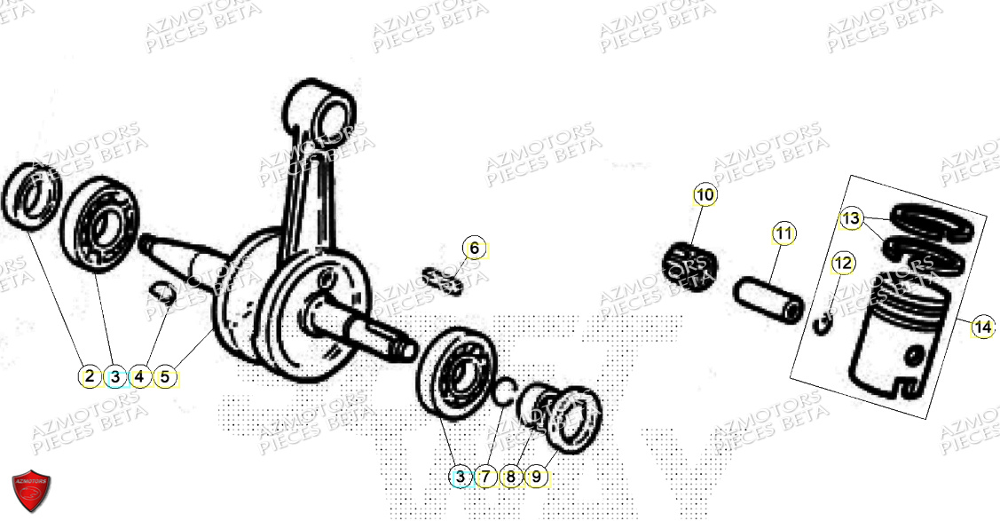 VILEBREQUIN PISTON BETA MOTARD TRACK BLUE 24