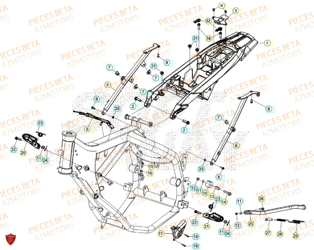 Accessoires Du Chassis BETA BETA Motard X GREY 2T 50 2024
