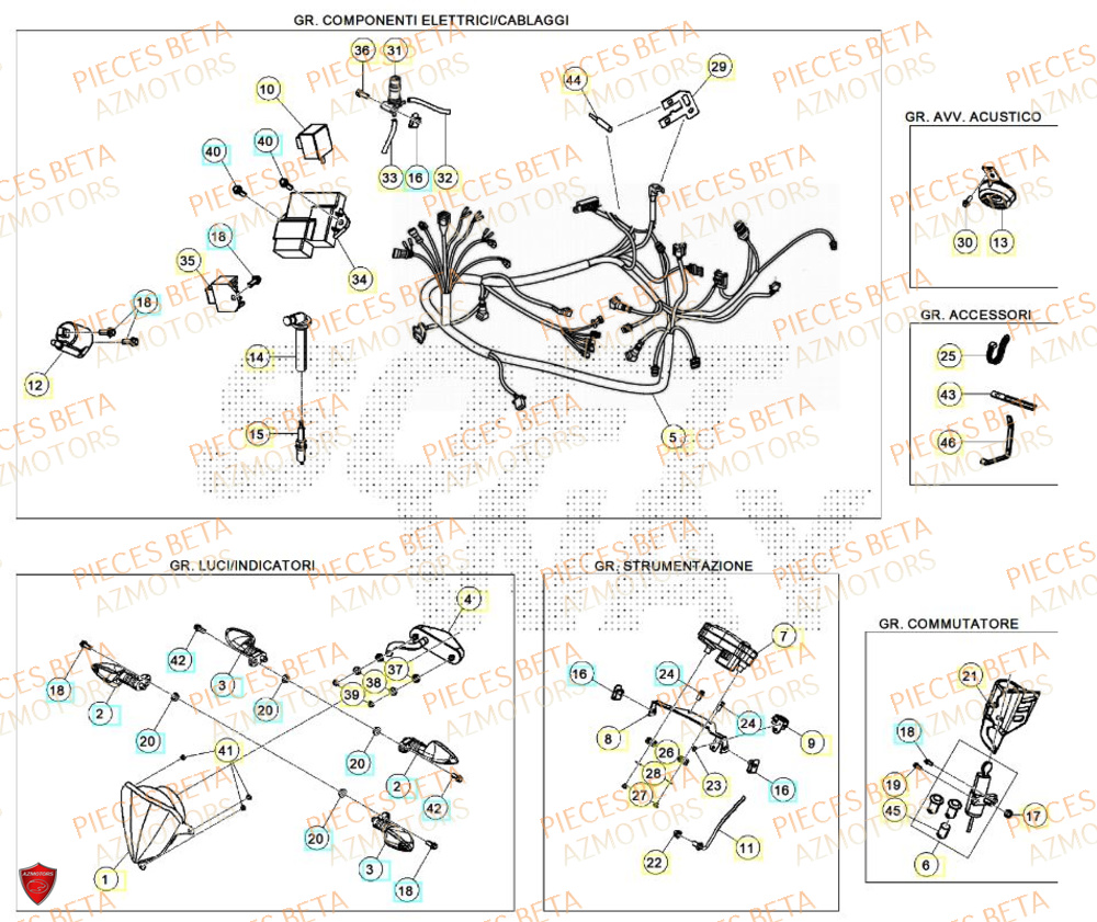 Equipement Electrique BETA BETA Motard X GREY 2T 50 2024
