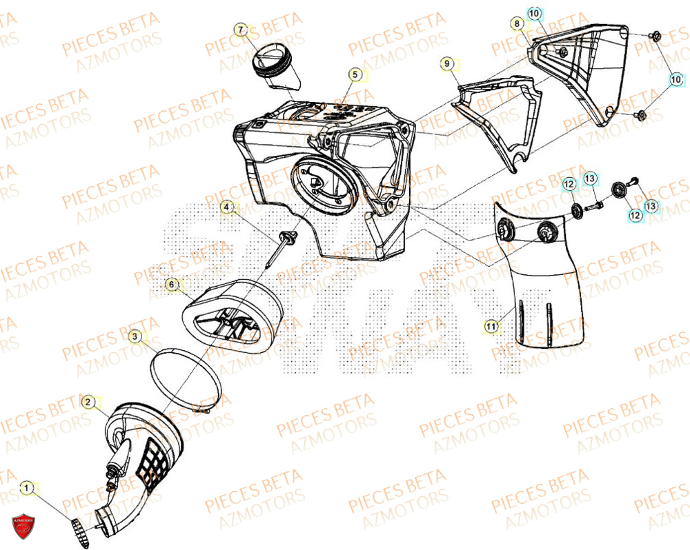 Filtre A Air BETA BETA Motard X GREY 2T 50 2024
