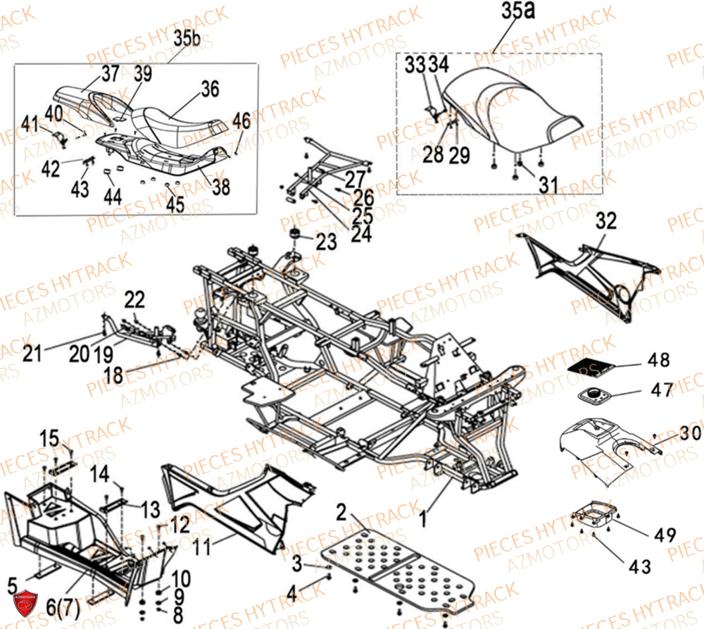 Carrosseries Laterales Selle Chassis Deco HYTRACK Pièces Hytrack MP4-8 ELECTRIQUE