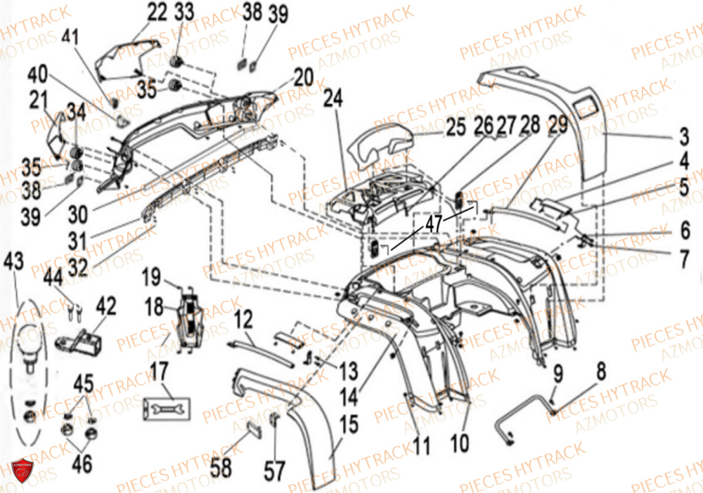 CARROSSERIE ARRIERE HYTRACK MP4 8