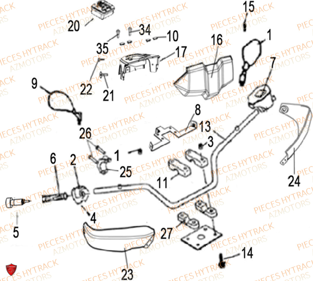 Guidon Compteur HYTRACK Pièces Hytrack MP4-8 ELECTRIQUE