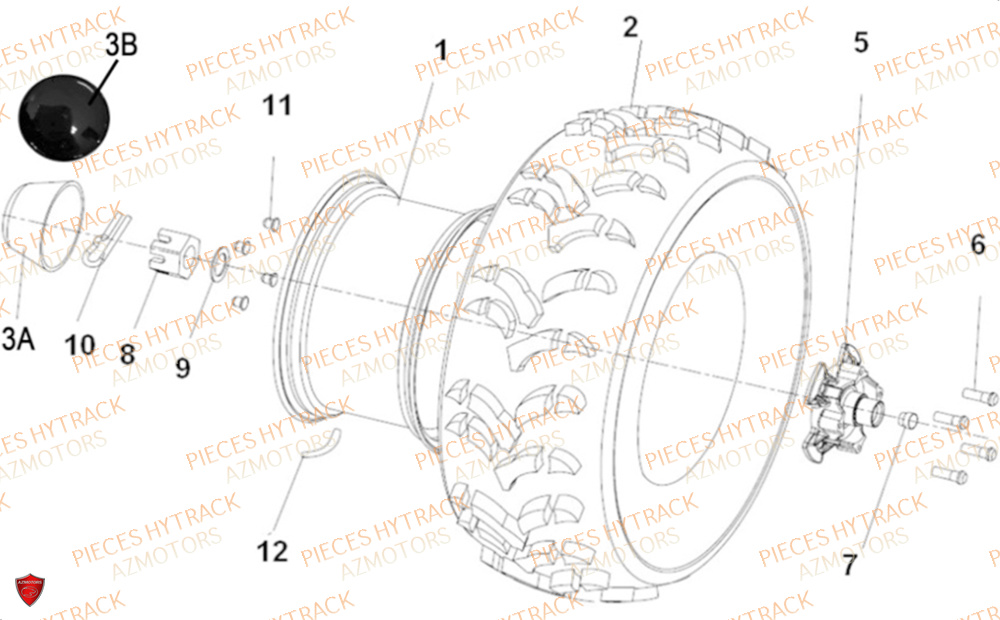 Roues Arriere HYTRACK Pièces Hytrack MP4-8 ELECTRIQUE