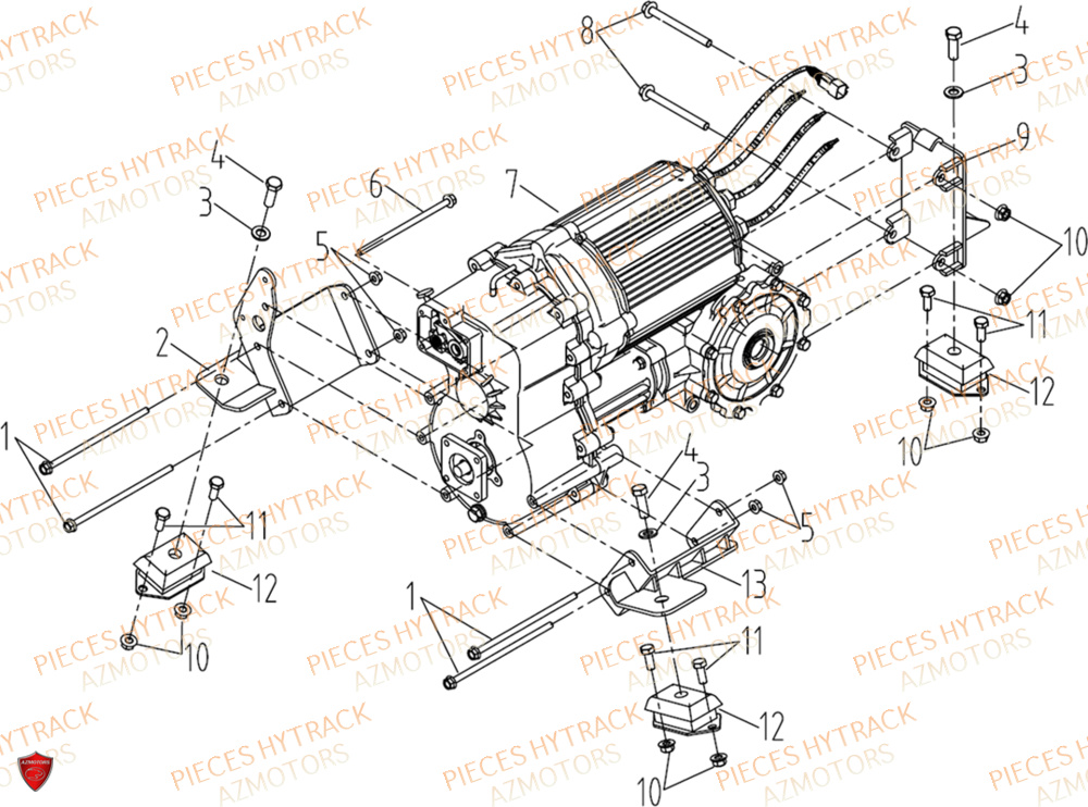 Support Boite De Vitesses HYTRACK Pièces Hytrack MP4-8 ELECTRIQUE