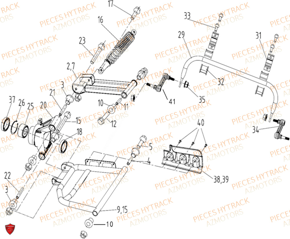 Suspensions Arriere HYTRACK Pièces Hytrack MP4-8 ELECTRIQUE