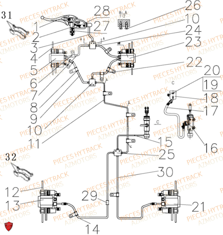 Systeme De Freinage HYTRACK Pièces Hytrack MP4-8 ELECTRIQUE