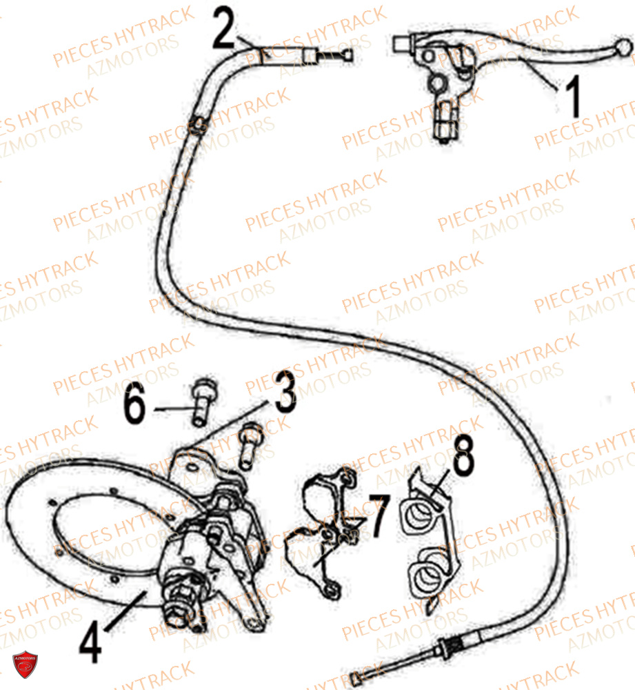 SYSTEME DE FREINAGE DU FREIN DE PARC A CABLE HYTRACK MP4 8