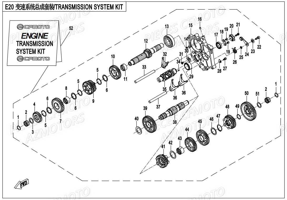 TRANSMISSION COMPLETE CFMOTO MT 650 2019